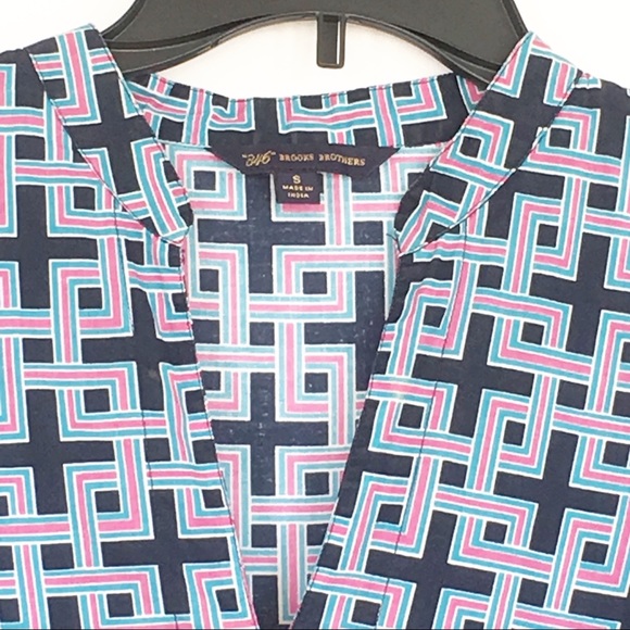 “346” BROOKS BROTHERS Tunic blue pink‎ Small - Picture 4 of 5